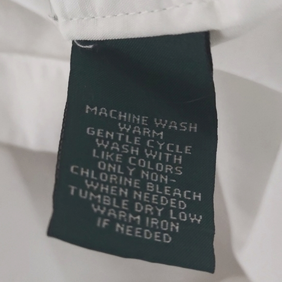 Ralph Lauren LRL White,Black Cotton Button Collared Blouse Shirt Sz L Nwts - Picture 8 of 9